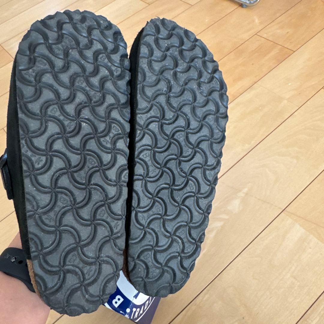 美品24.5ビルケンシュトック　ボストン　シアリング　ブラック　ボア