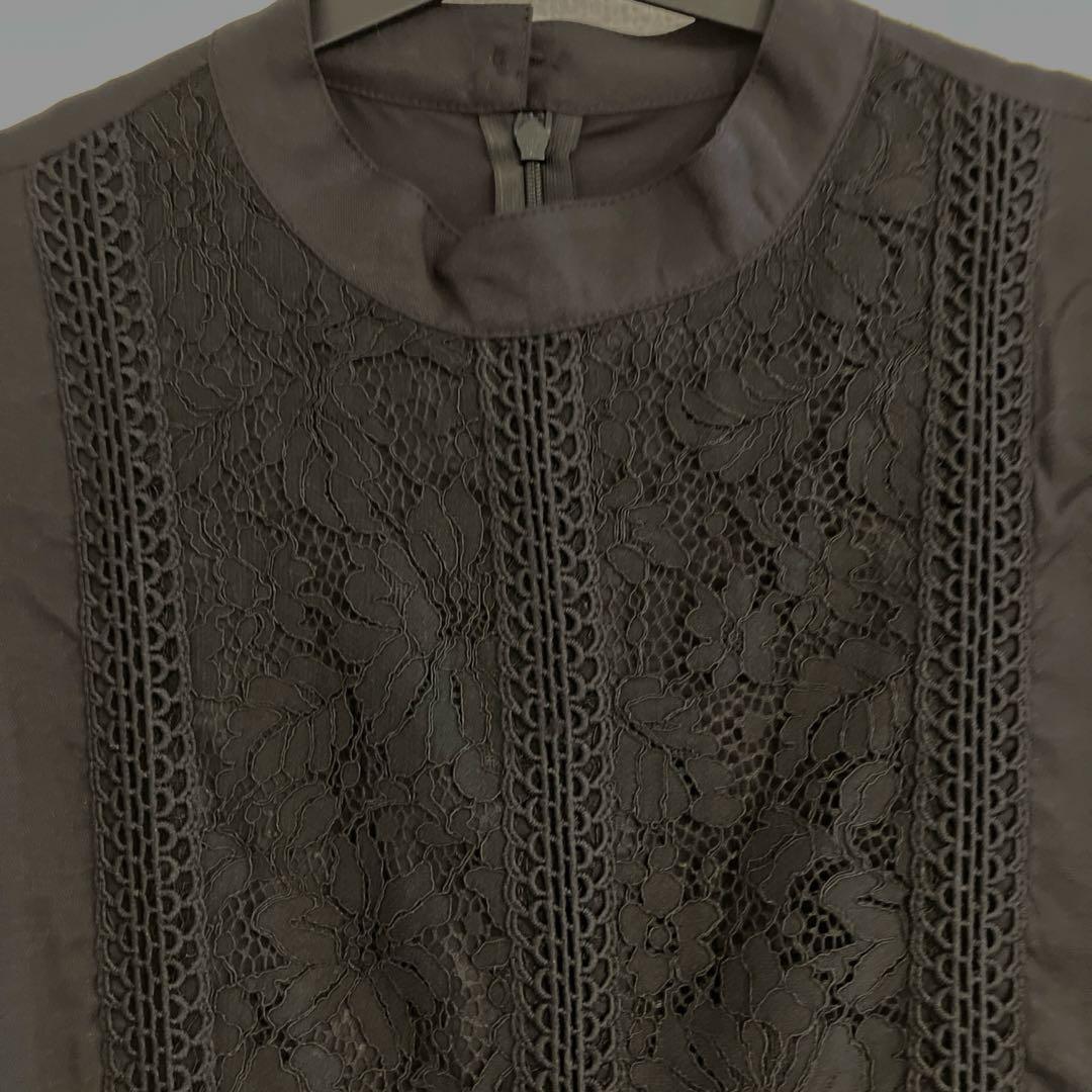 もりのがっこう　レースが可愛いフォーマル長袖ワンピースドレス(ブラック)