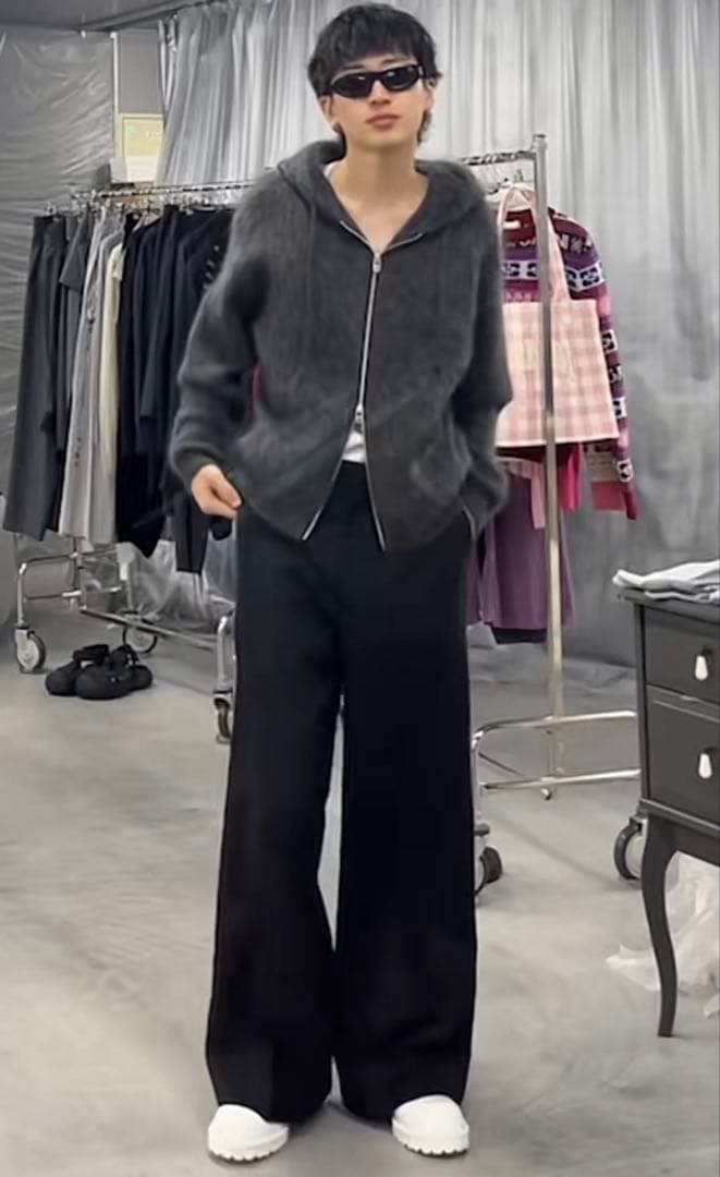 パンツ NEONSIGN Anatomic straight slacks \"BLACK