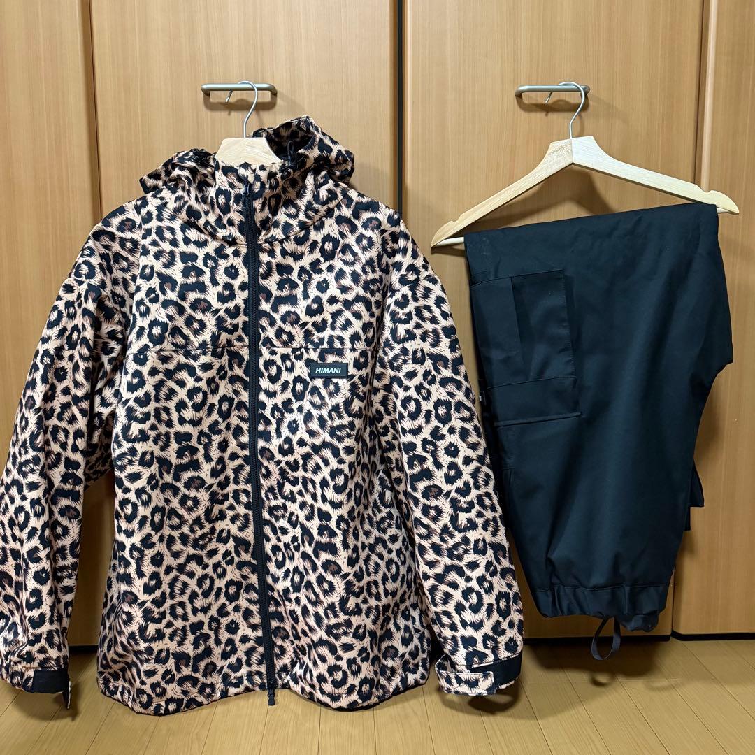 HIMANI ヒョウ柄 スノーボードウェア 上下セット Sサイズ
