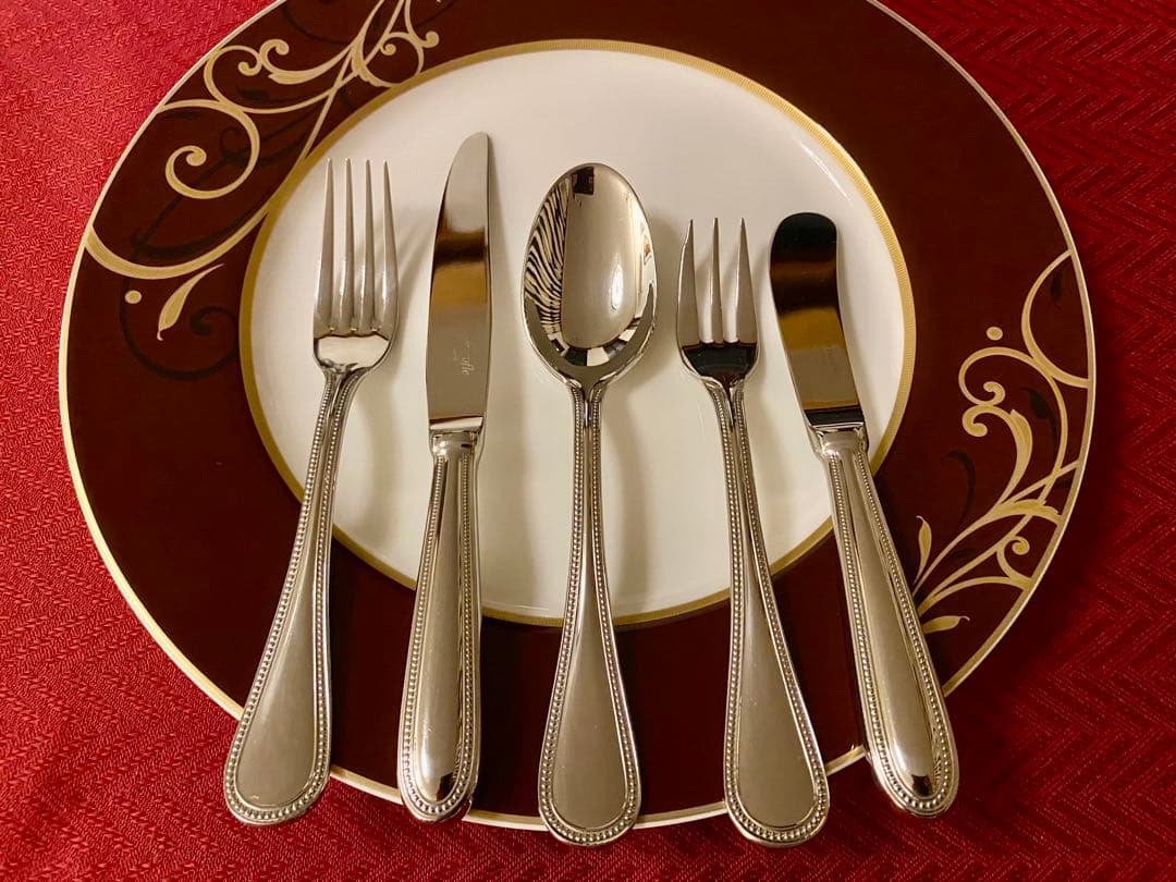 【お手入れ楽々☆ステンレス製】クリストフル パール カトラリーセット