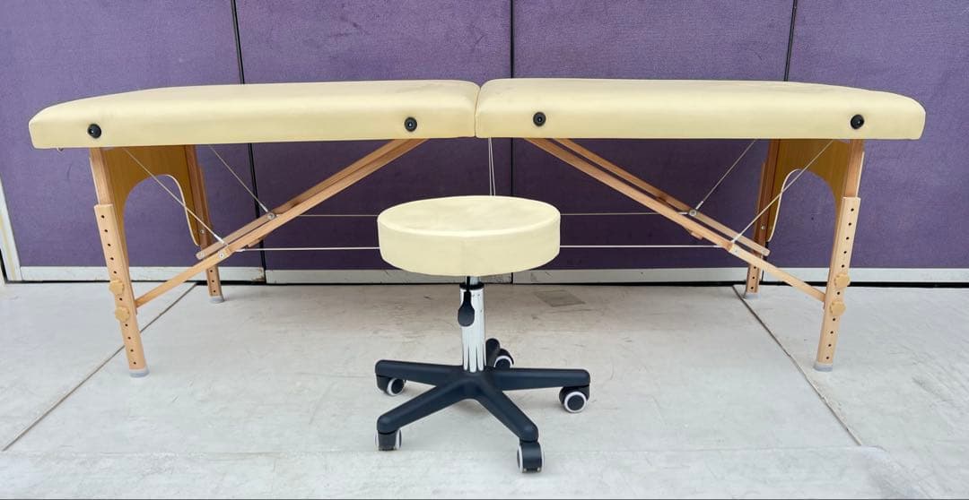 ベンチ付き折りたたみベッドほぼ未使用品