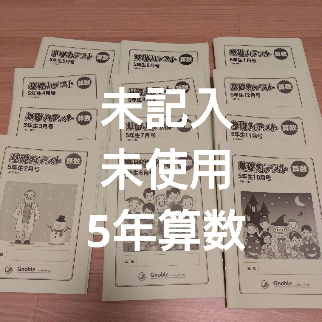 Gnoble 基礎力テスト 5年 算数 12冊 1年分 フルセット 解答解説付き