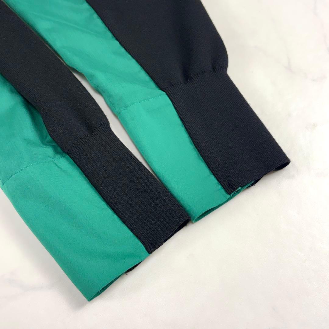 近年美品✨ LE PHIL ニットコンビ プリーツワンピース 黒 緑