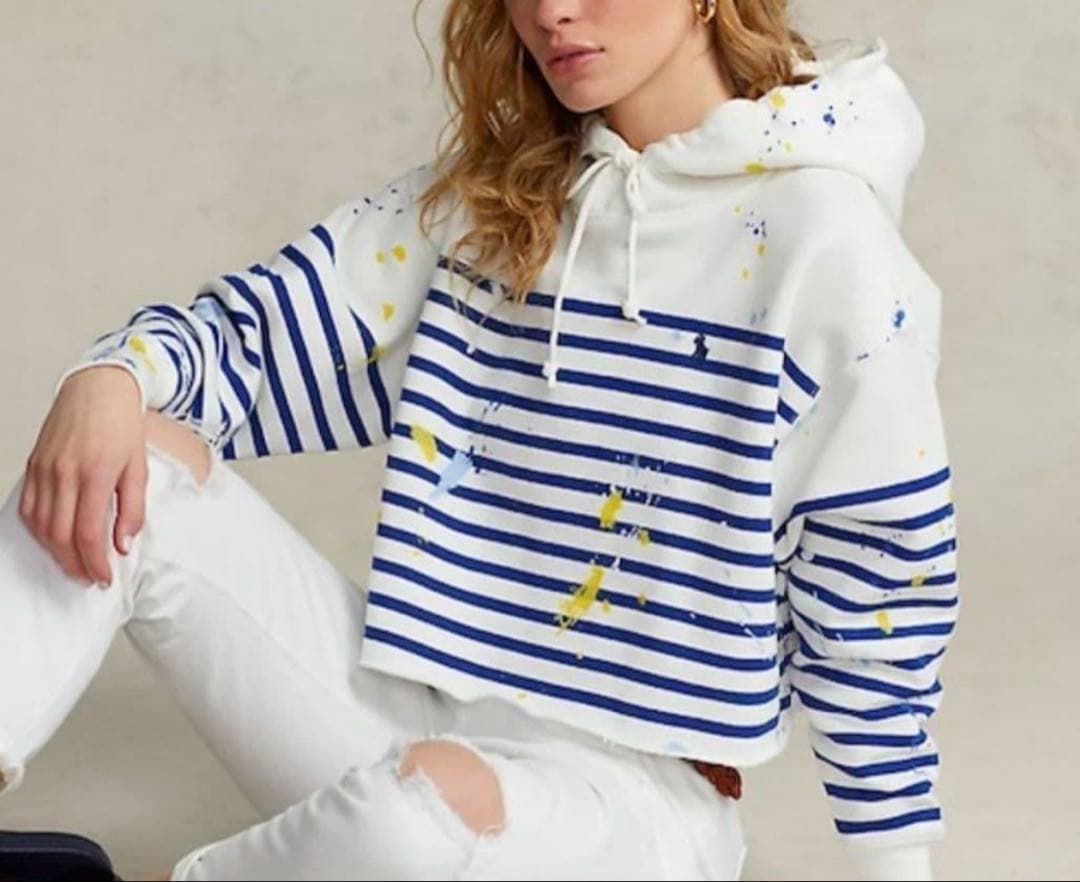 【新品】ポロラルフローレン大人気ペイントショートパーカー 裏起毛