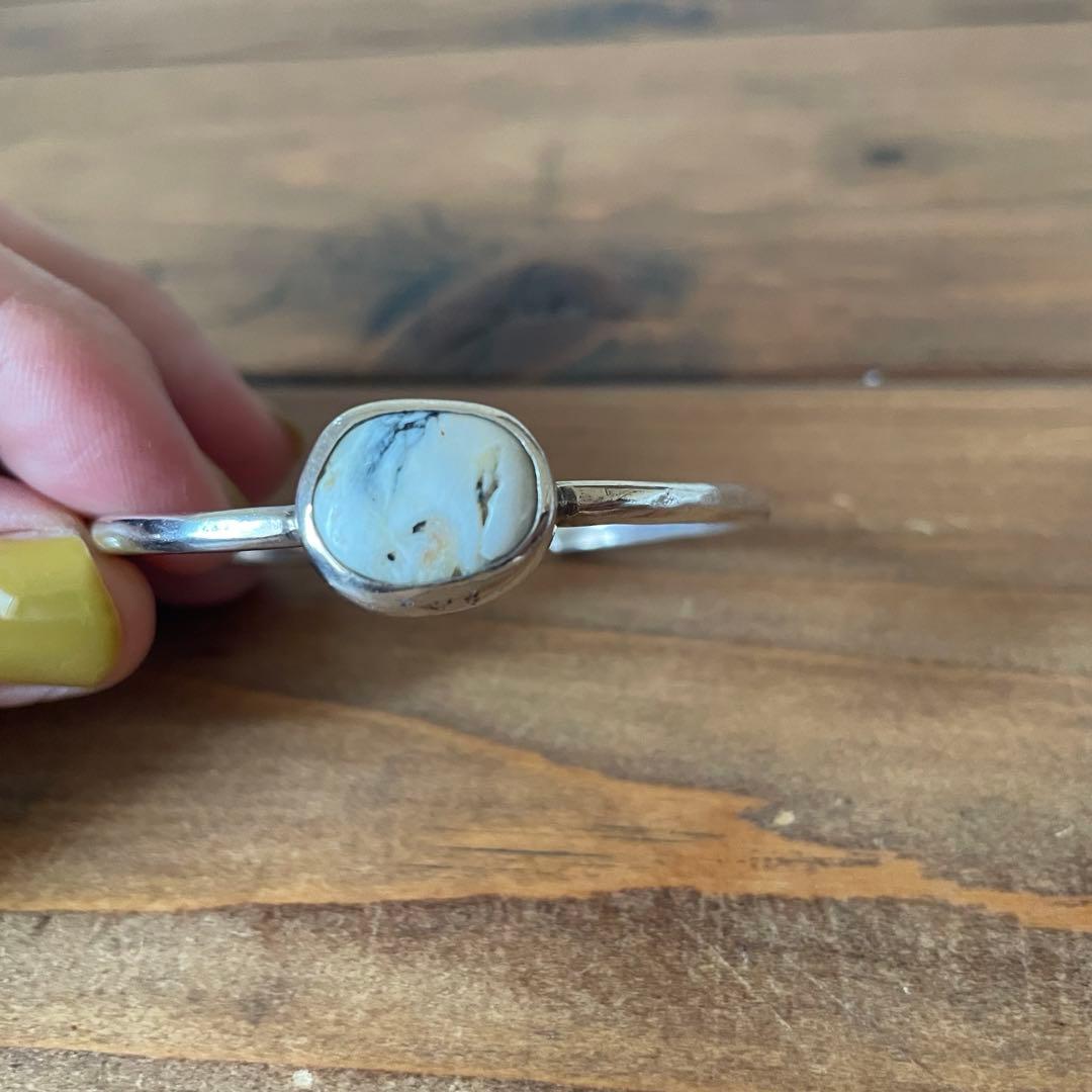 accessories mau☆ホワイトバッファローシルバーバングル