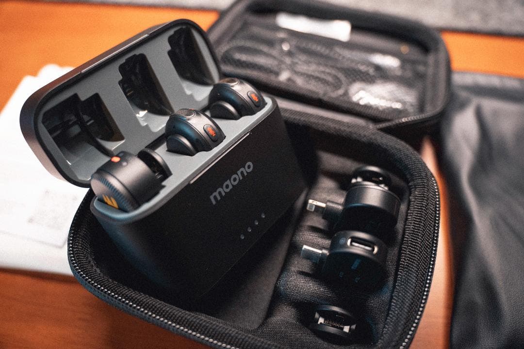 MAONO ピンマイク-ワイヤレスマイク 充電ケース WAVE T5