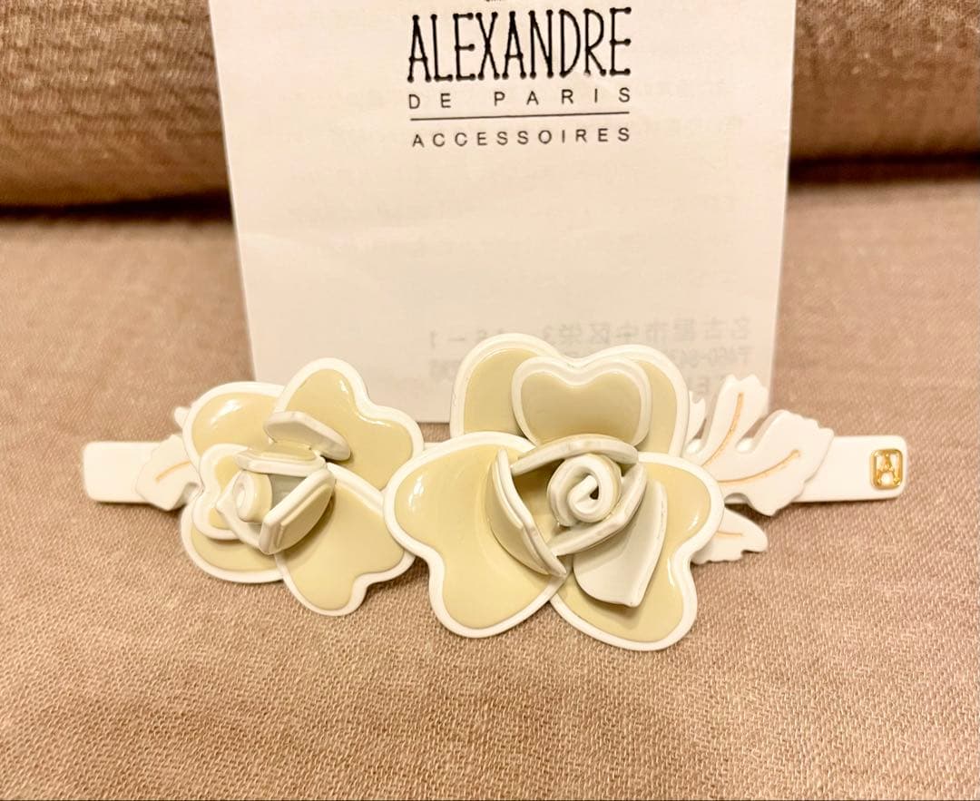 ALEXANDRE DE PARIS 花モチーフ バレッタ　アレクサンドル　バラ