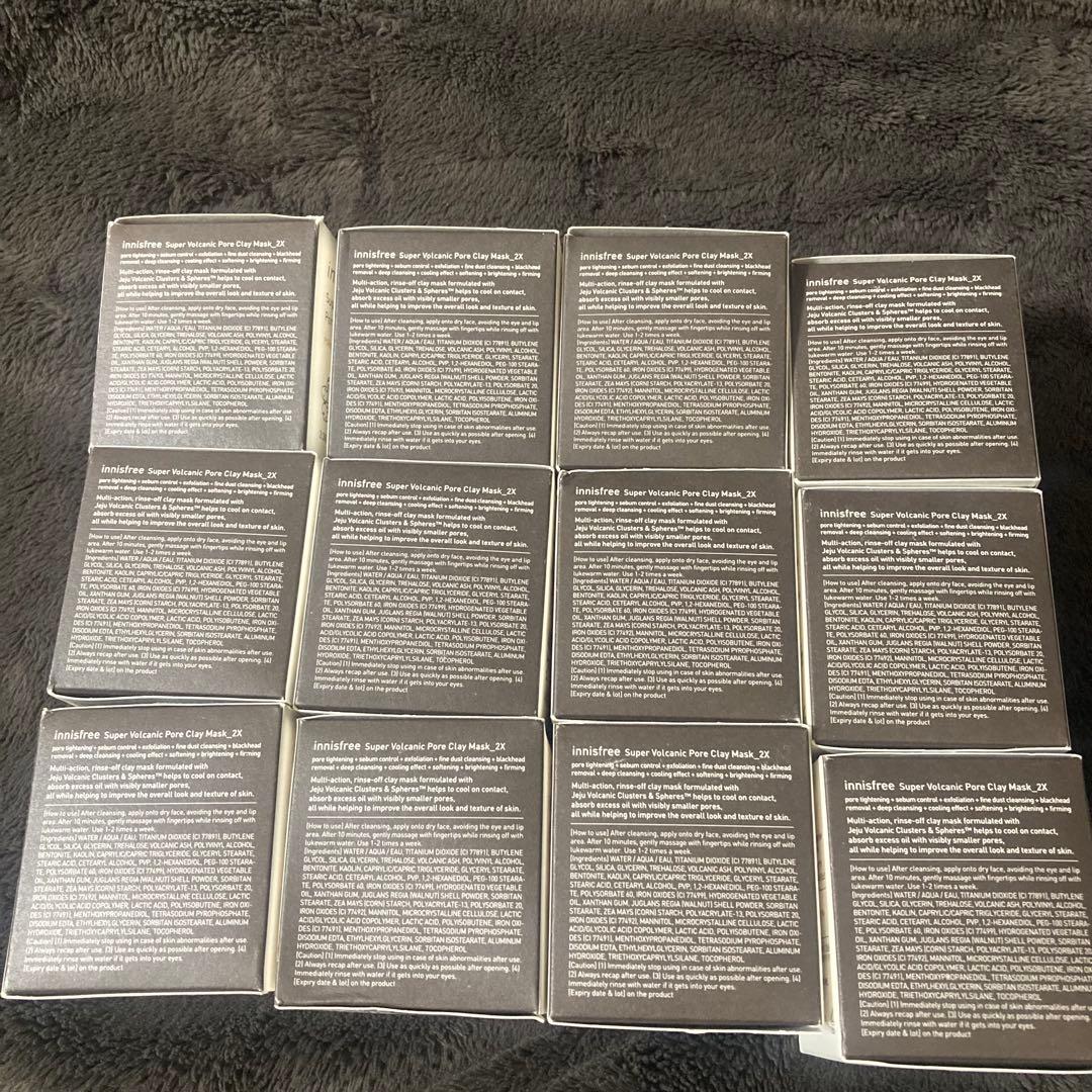 12個イニスフリー スーパーヴォルカニック ポアクレイマスク 2X 100ml
