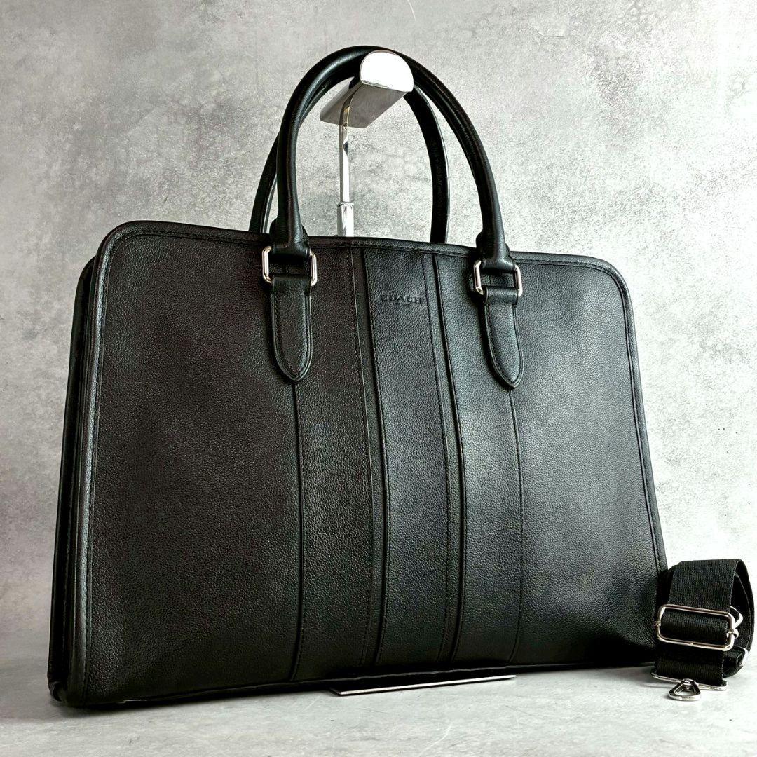 極美品 コーチ ボンド 2way ビジネスバッグ ブリーフ A4可 レザー 黒