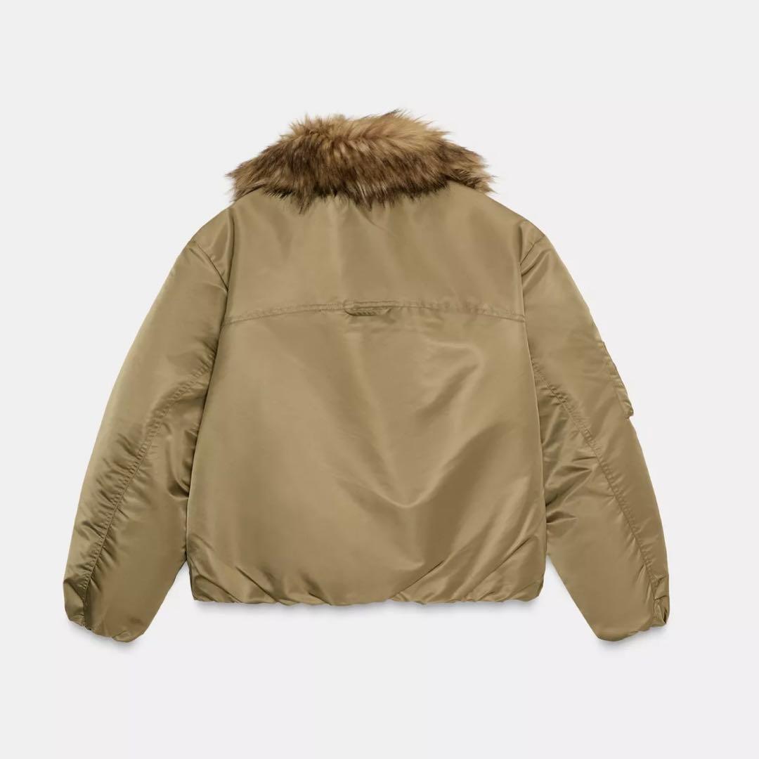 ZARA フェイクファー襟　ボンバージャケットZWCOLLECTION Sサイズ