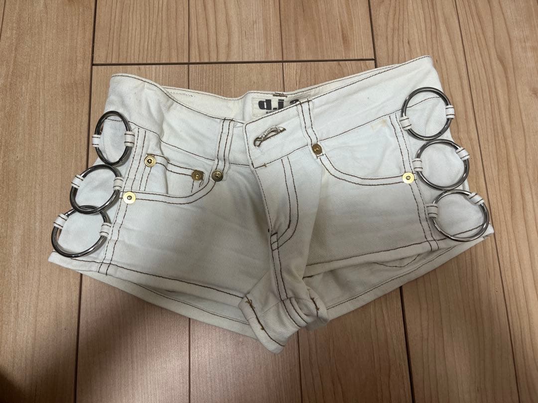 【旧d.i.a.】平成ギャル サイドリング 白ショーパン／Y2K