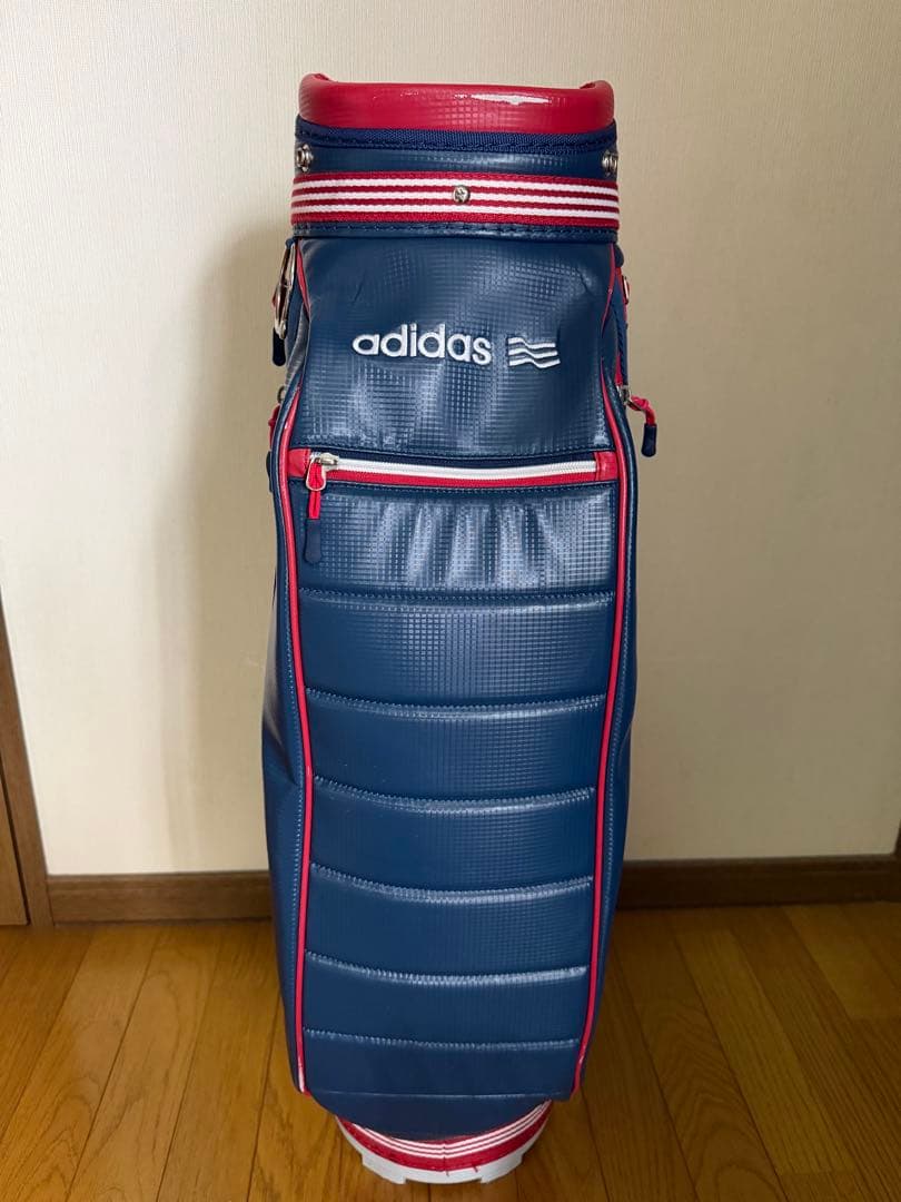 【adidas】キャディバッグ ゴルフバッグ ネイビー×レッド