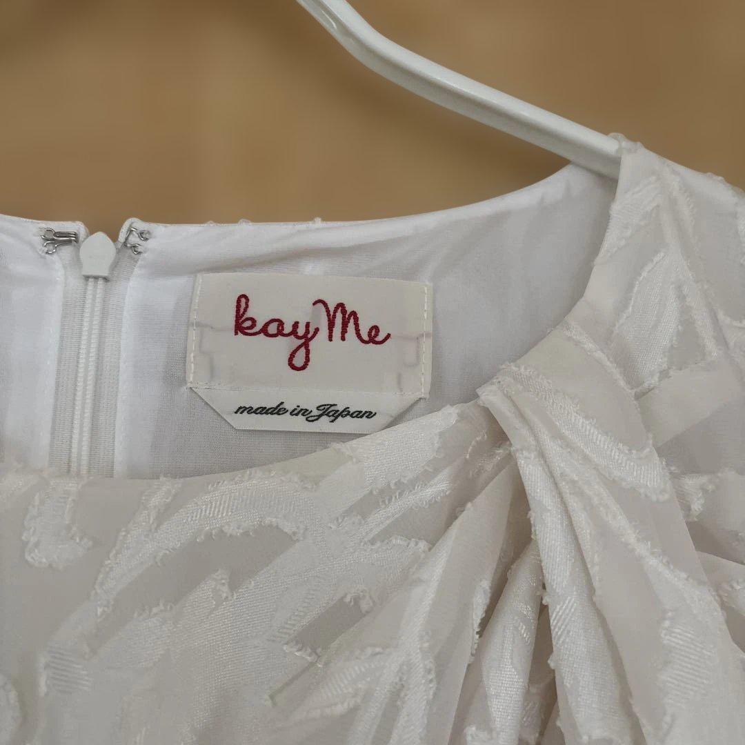 Kaymak 貴重11号 カットジャカード×宇宙素材デコルテタックワンピース