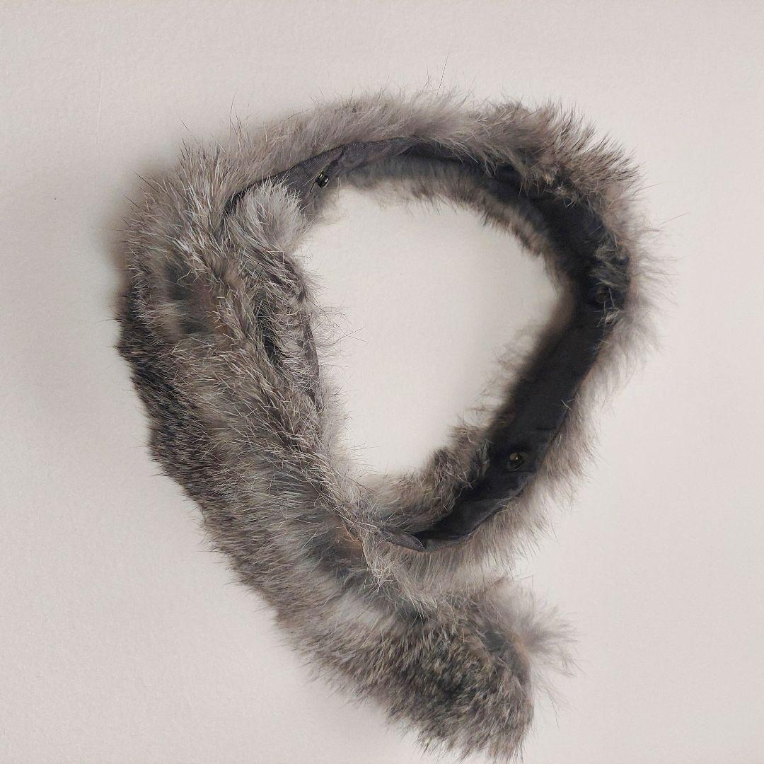 BURBERRY BLACK LABEL　ファー付フーディパーカー　ノバチェック