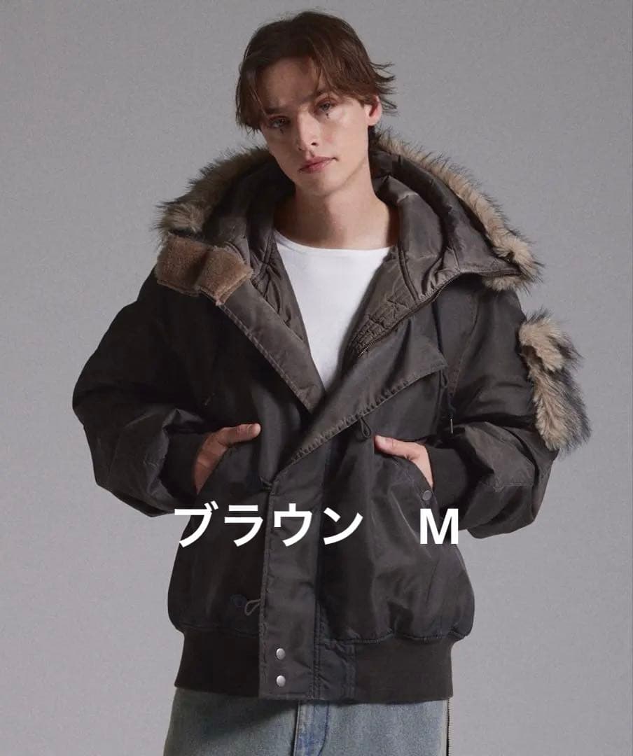 GRANCY ファー ポケット デザイン フェード N2B ジャケット　ブラウン