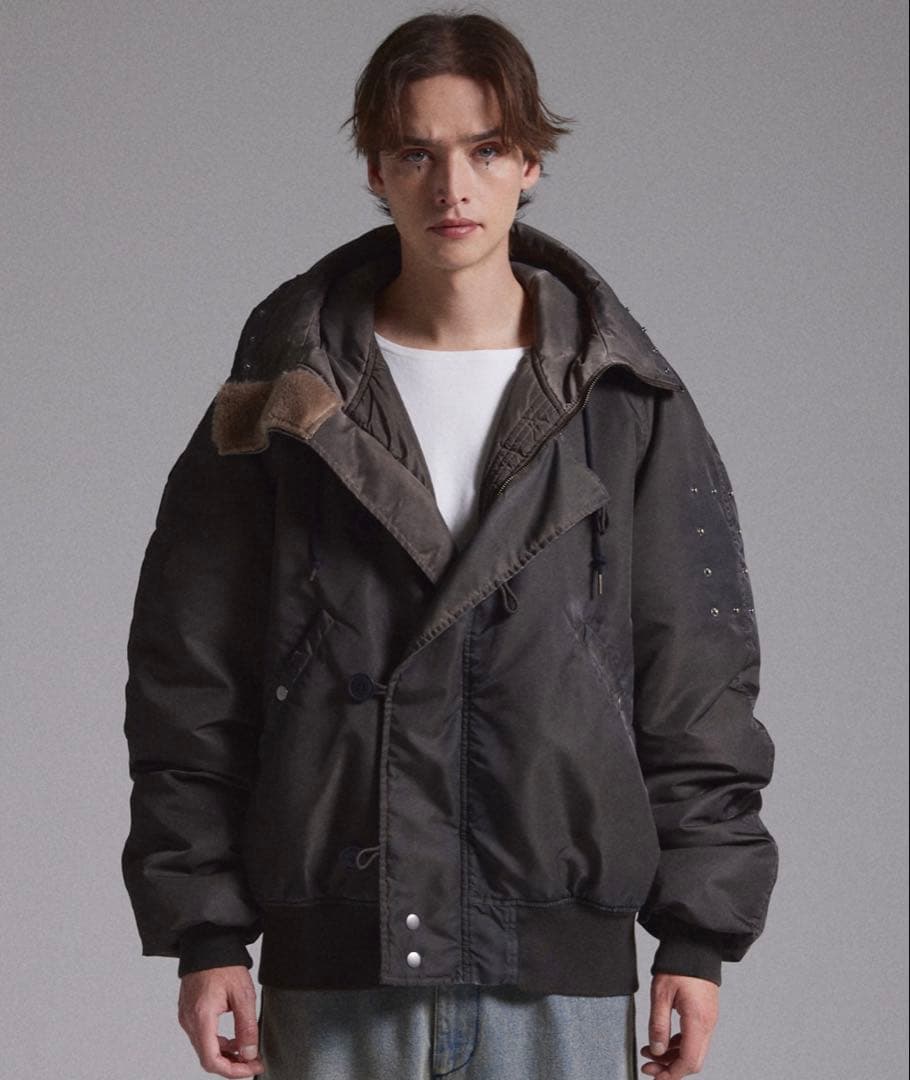 GRANCY ファー ポケット デザイン フェード N2B ジャケット　ブラウン