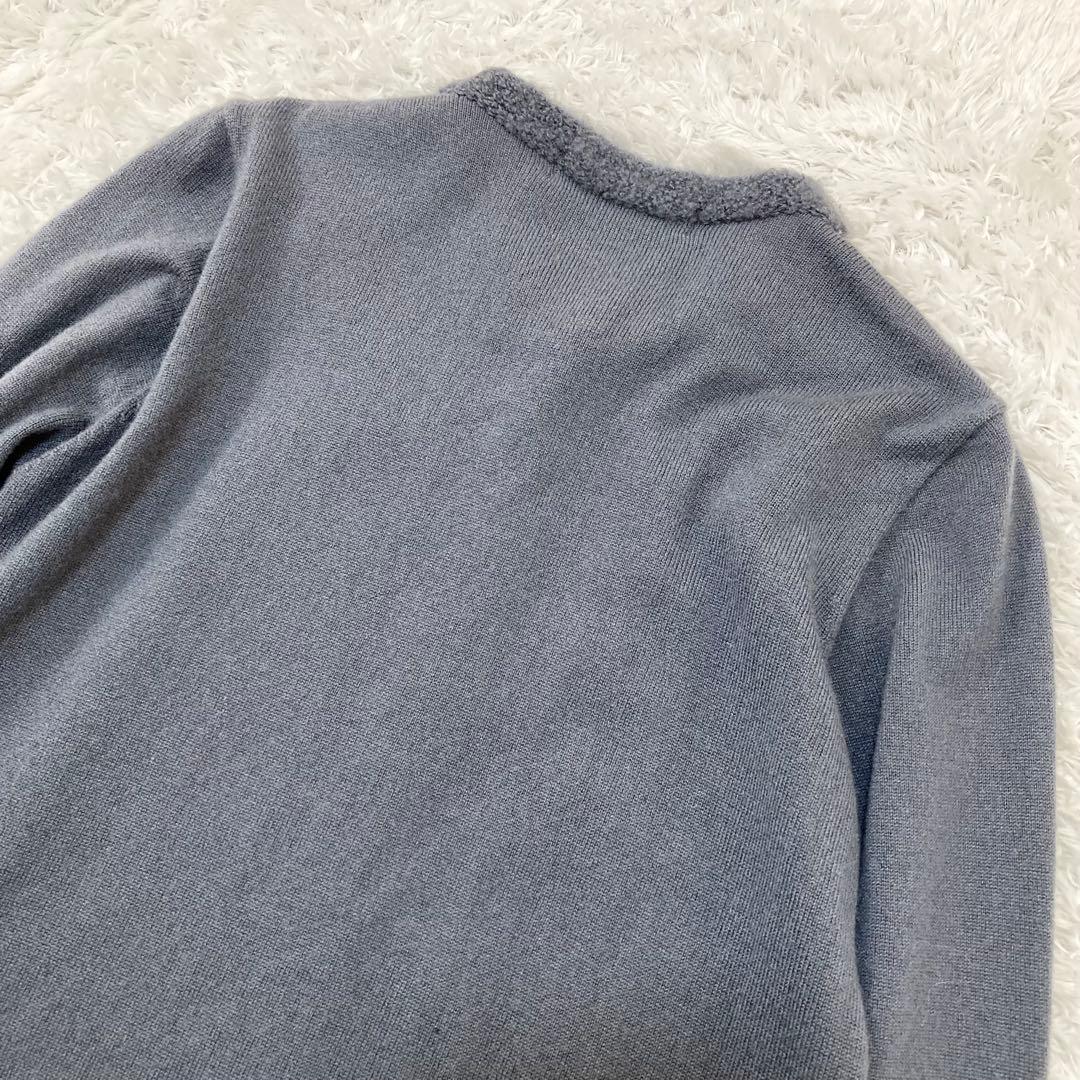 カシミヤシルク♡ レオナール カーディガン ラインストーン 七分袖 花柄 40