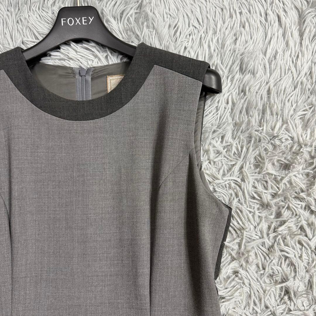 極美品✨フォクシー デイジーリン バイカラーボックスプリーツワンピース 40