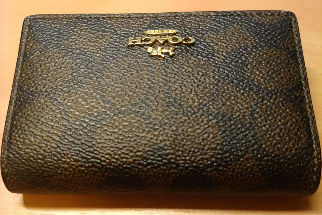 新品未使用 COACH シグネチャー ブラウン×ブラック レザー 名刺入れ