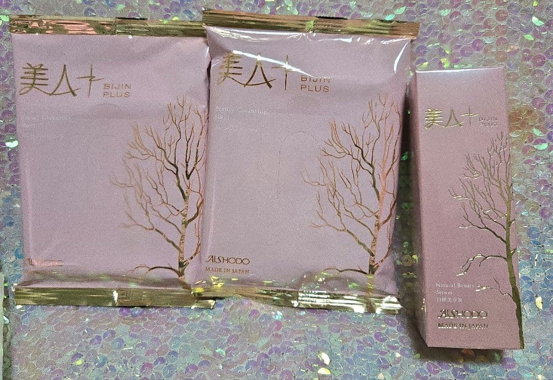 美人+　美人プラス　白樺美容液　拭き取り用クレンジング⁄化粧水シート　セット