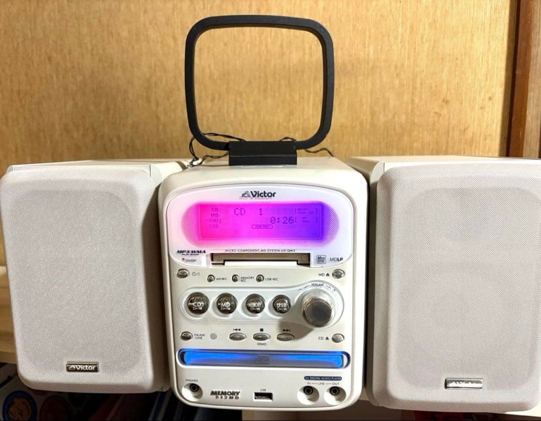 マイクロコンポ Victor CA-UXQM3-W スピーカーセット　中古