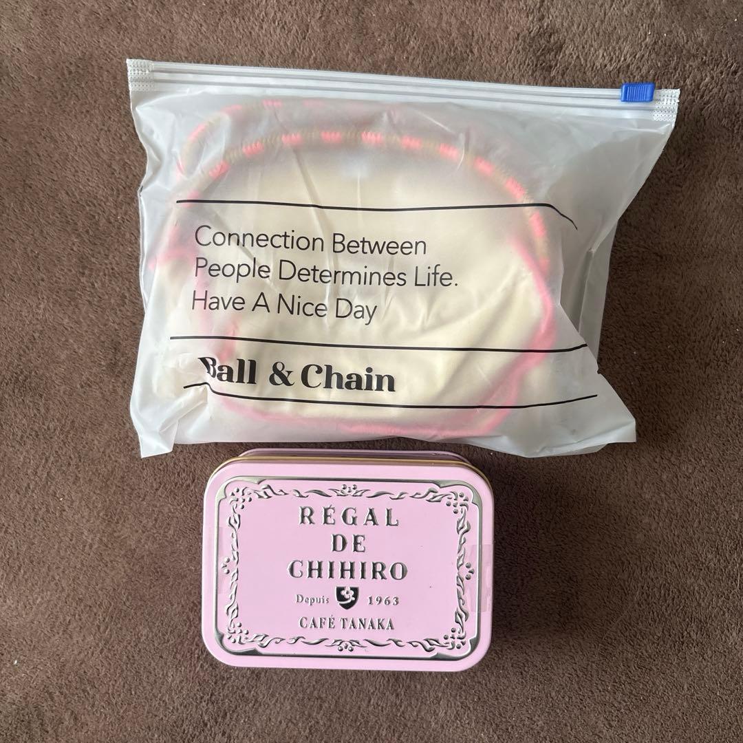カフェタナカ　ボールアンドチェーン　コラボバッグ　クッキー缶付き　ベージュ