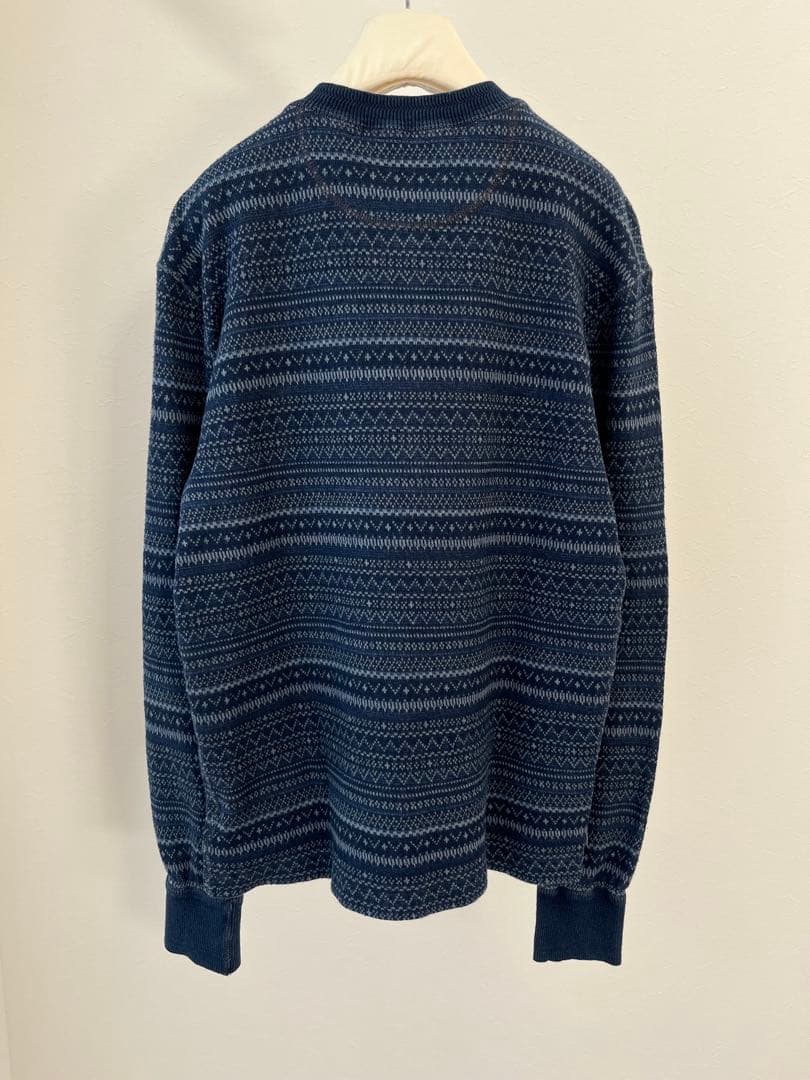 RRL ダブルアールエル ヘンリーネック インディゴ ニット 長袖シャツ