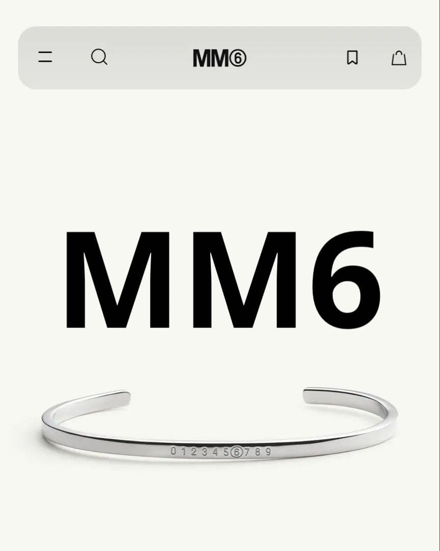 【MM6】Numericミニマルシグネチャーカフブレスレット2025SS