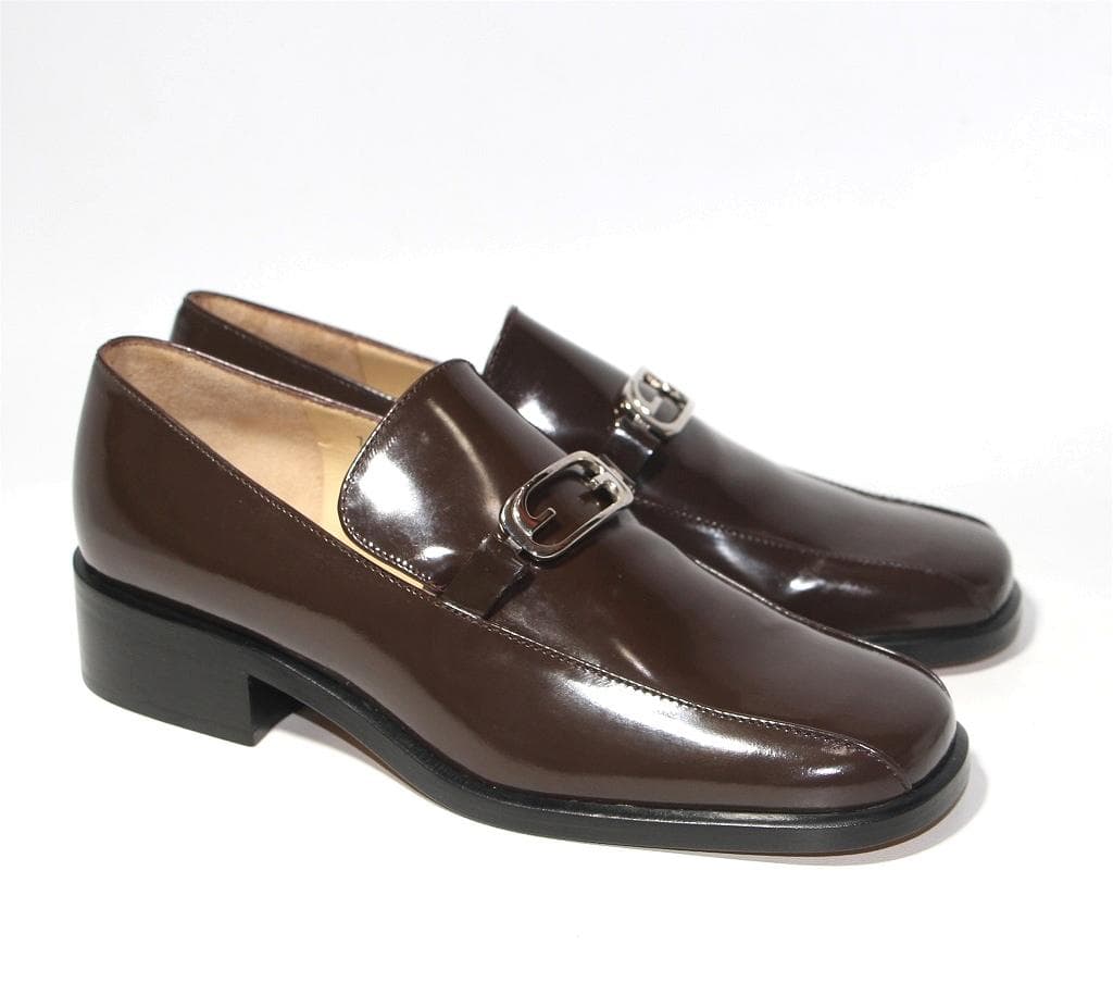 H*o様 GUCCI ローファー GGロゴ ダークブラウン 本革 35 C 未使