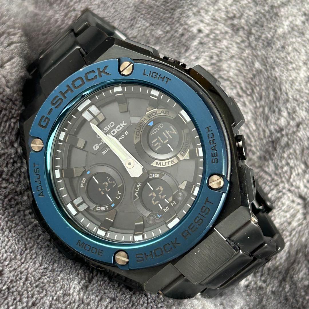 電波ソーラー メタルブレス［良品］G-SHOCK GST-W110BD