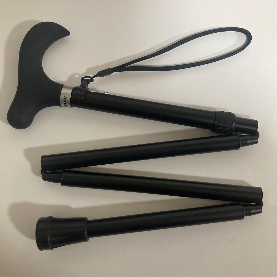 伸縮＆折りたたみ・無地とってもステッキ やわらかグリップ 杖　L カインドケア