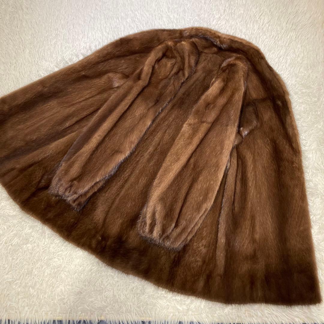 なめし◎美品✨サガミンク ミンクファー 毛皮 デミバフミンク 総丈85 Lサイズ