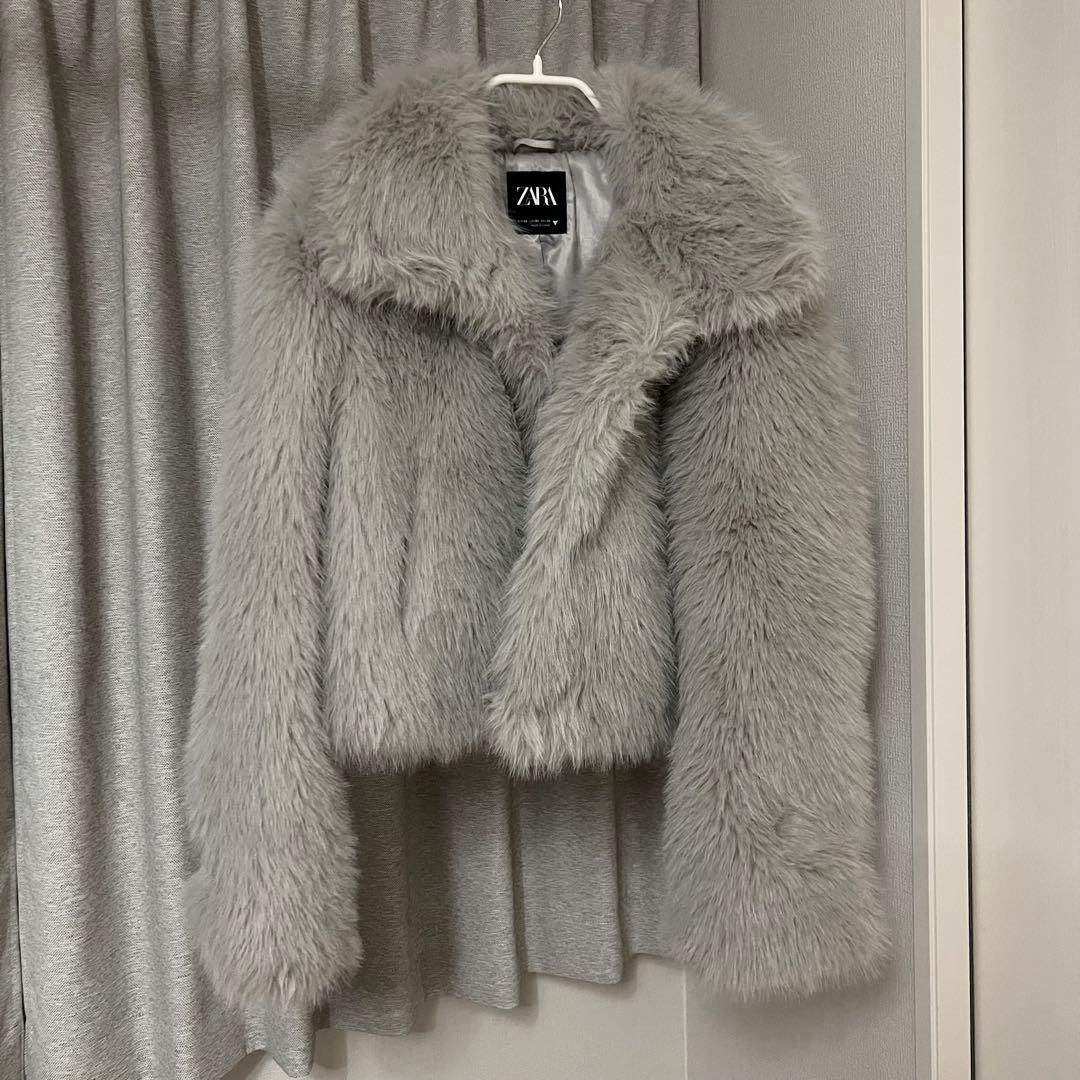 ZARA フェイクファーショートコート 1255/768 XS