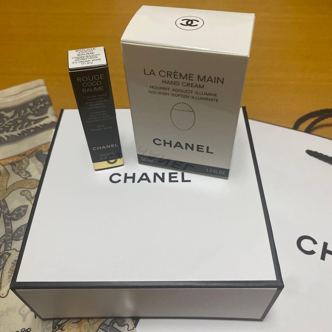 シャネルハンドクリーム シャネルリップクリーム 箱、袋、リボン、スカーフ付き❤︎