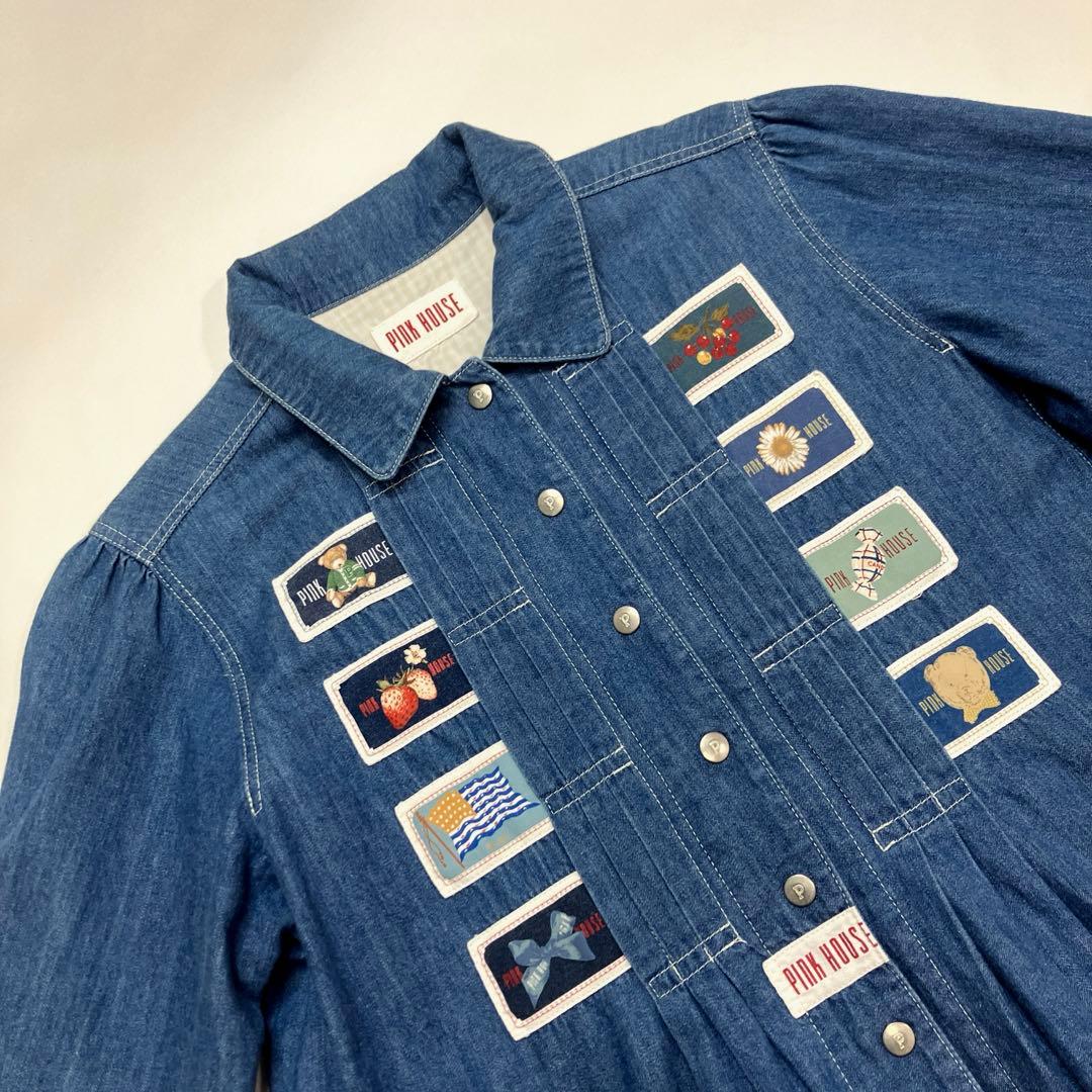 【美品】ピンクハウス ワッペン使い ソフトデニムワンピース/2021年