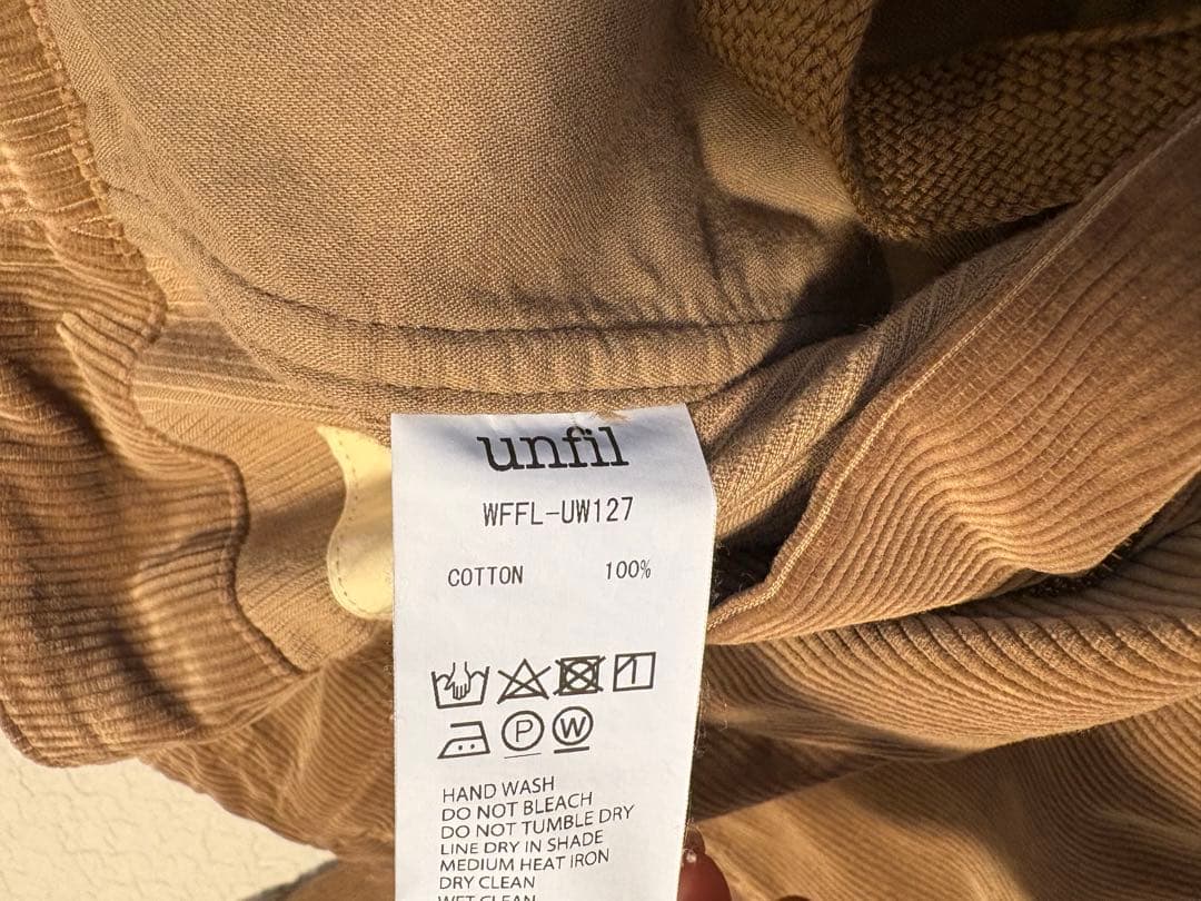 美品unfil ブラウン コーデュロイ カーゴパンツ