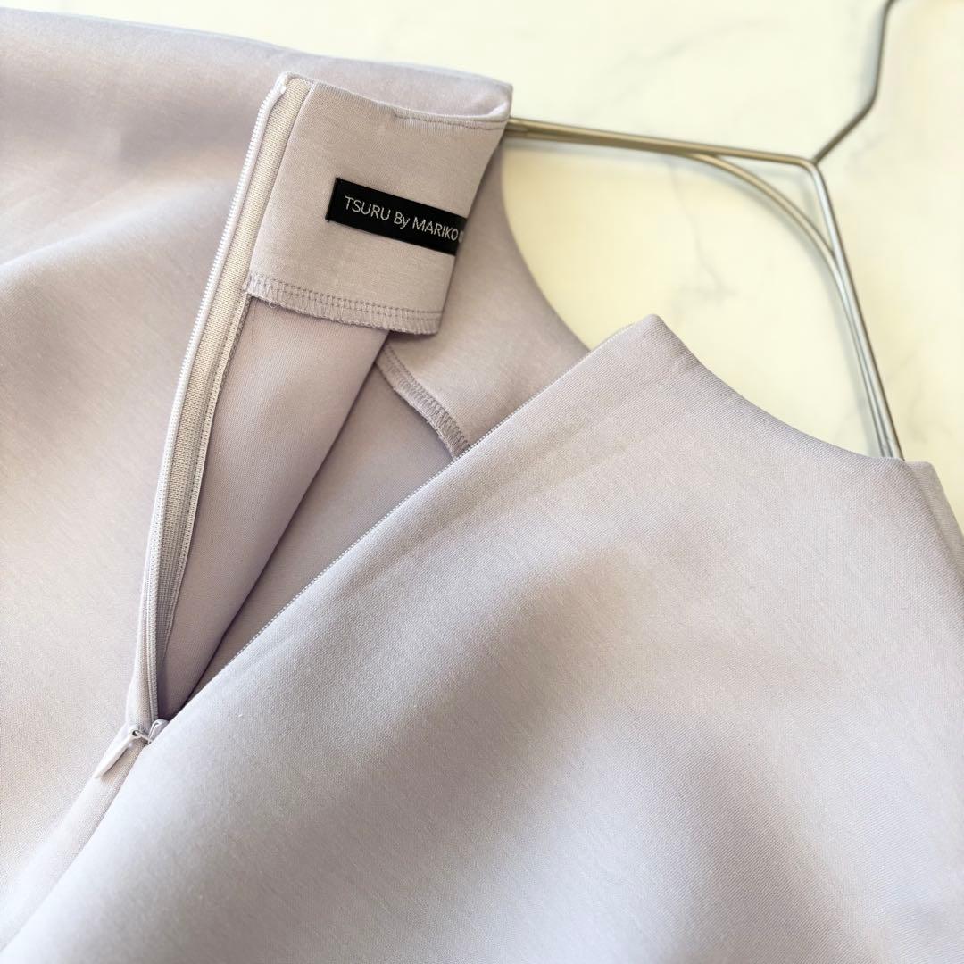 ツルバイマリコオイカワ フレア ペプラム ラベンダー Kirill 上品✨綺麗色