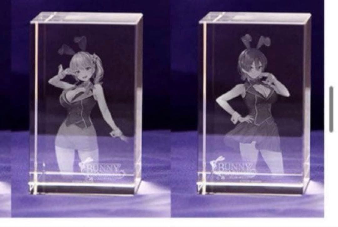 エビテン特典　花奈　美羽香　３Dクリスタルセット バニーガーデン