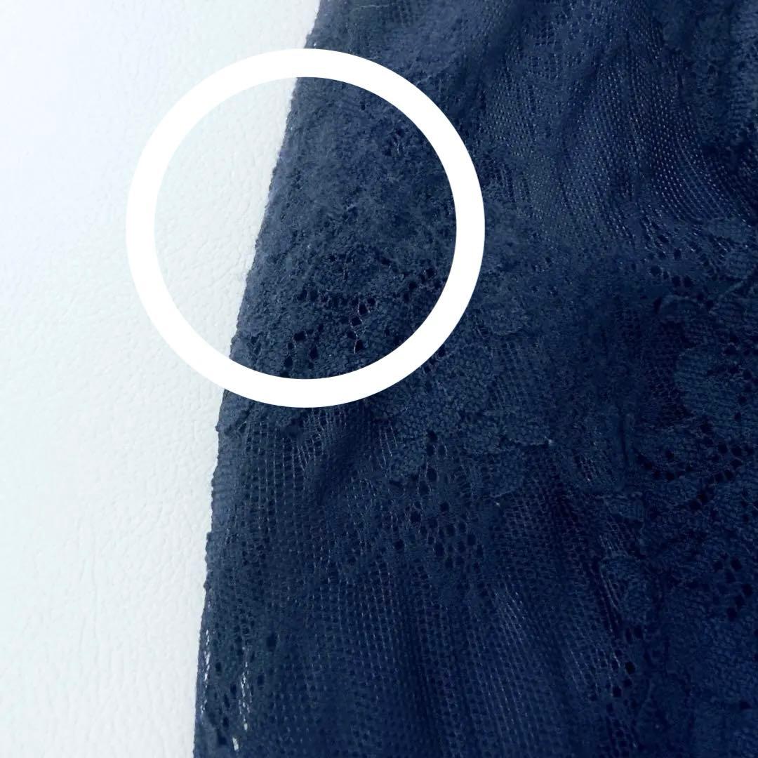 組曲　プリエ　大きいサイズ　総レースロングワンピース　ネイビー　3L