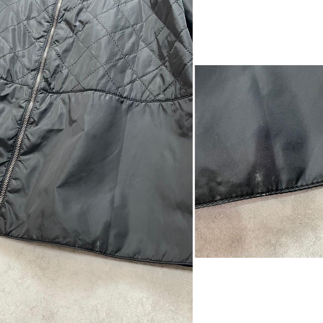 高級感✨プラダ　ブルゾン　キルティングジャケット　三角ロゴ　黒　42 XL