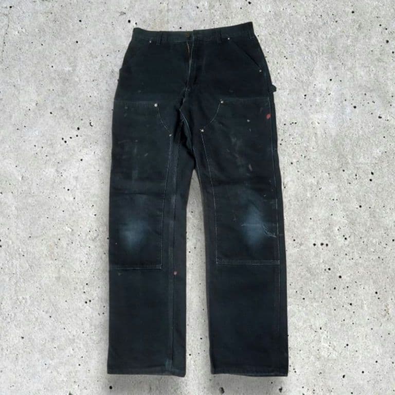 Carhartt ダブルニー BLACK USA製 ペンキ 雰囲気