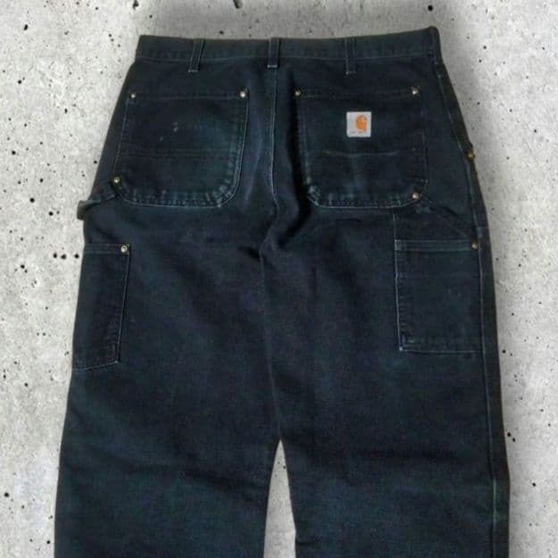 Carhartt ダブルニー BLACK USA製 ペンキ 雰囲気