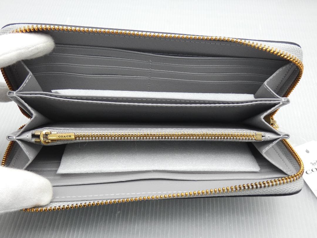 【新品】COACH コーチ ラウンド 長財布 CC489 ウォレット グレー系