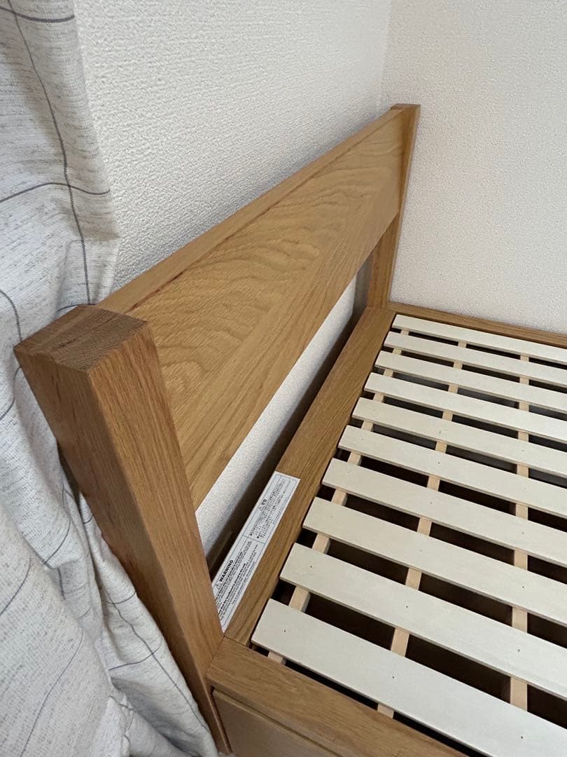 シングルベッドフレーム 木製 引き出し付き