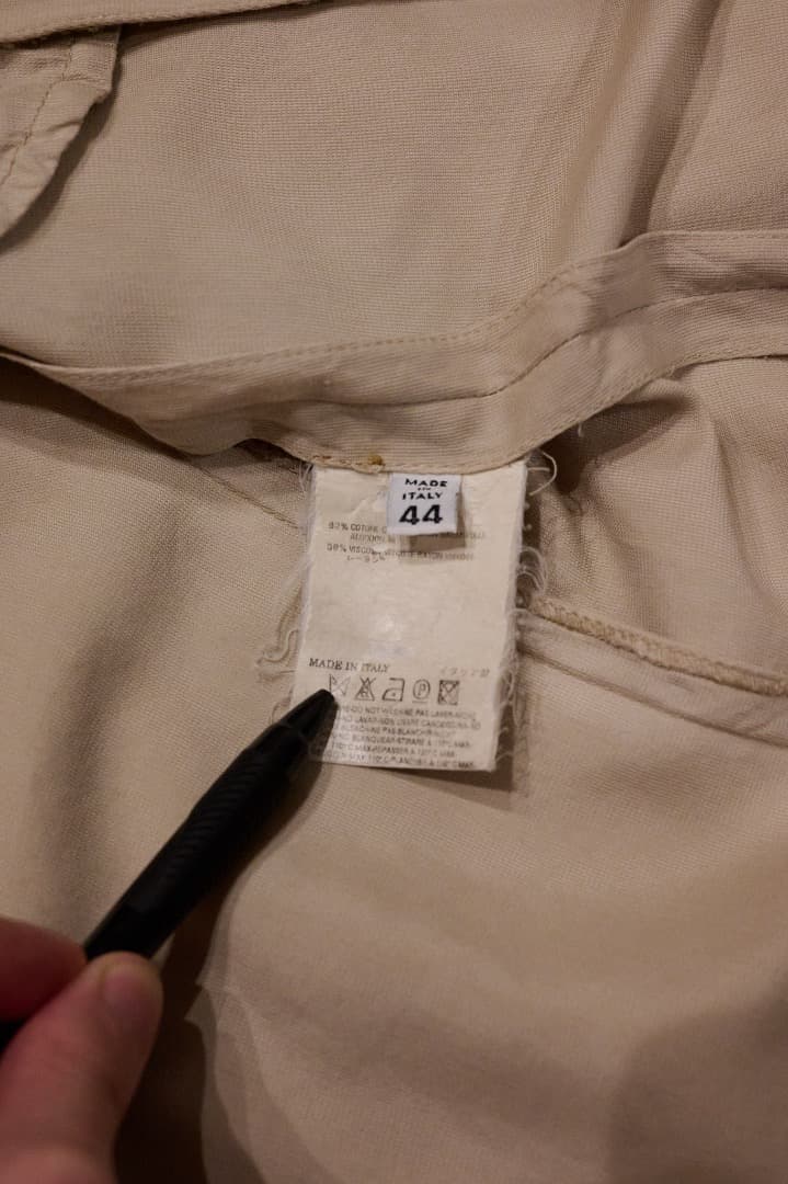 マルジェラ 09ss テーラードジャケット ここのえタグ 四つタグ欠損