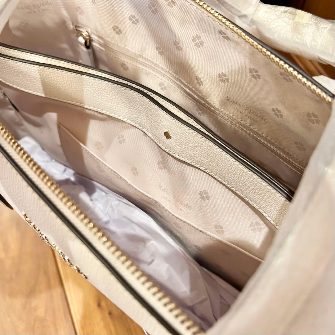 【美品】【未使用】kate spade ホワイト ビジネスバッグ