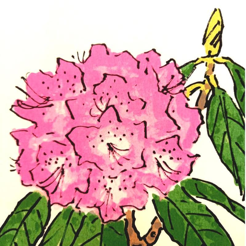 ☆坂本直行☆「 しゃくなげ」シルクスクリーン　四ツサイズ　未使用！