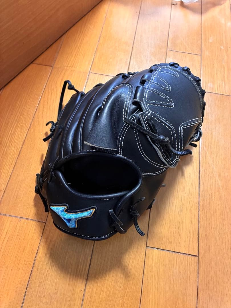 あ*様 ミズノプロ 軟式 投手 黒 ダイバーシティブルー