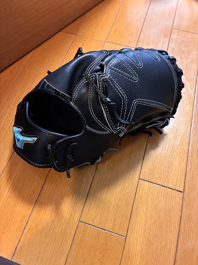 あ*様 ミズノプロ 軟式 投手 黒 ダイバーシティブルー